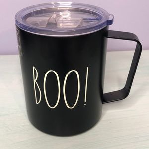 Rae Dunn Halloween Insulated Mug BOO Black